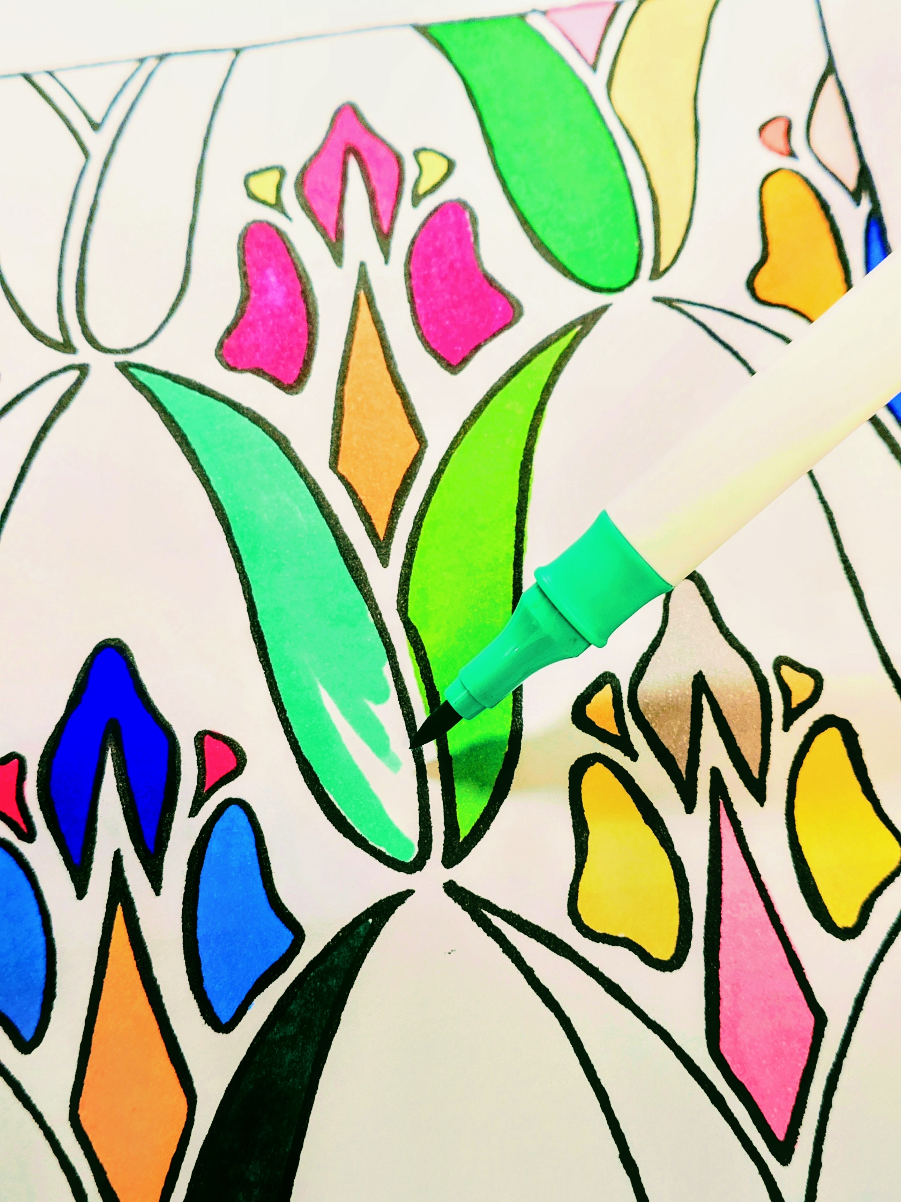 Iris page — coloring in progress